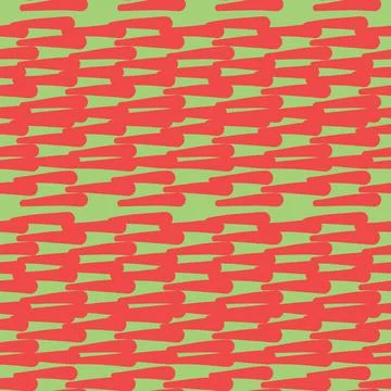 Vector seamless texture background pattern. Hand drawn, red, green colors. Illustrazione stock