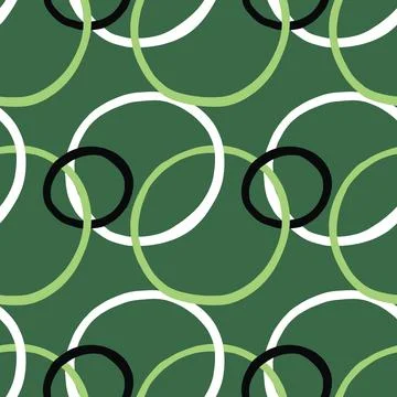 Vector seamless texture background pattern. Hand drawn, green, black, white c Stock Illustration