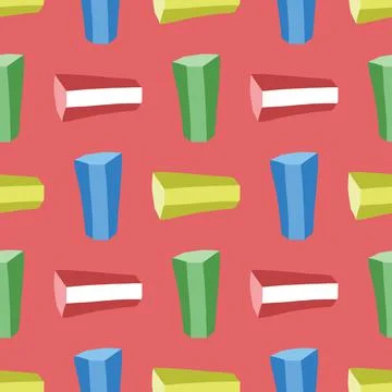 Vector seamless texture background pattern. Hand drawn, colorful, red backgro Stock Illustration