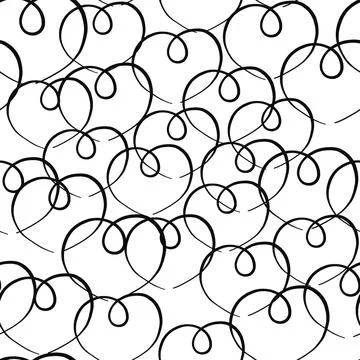 Vector seamless texture background pattern. Hand drawn, black, white colors. Stock Illustration