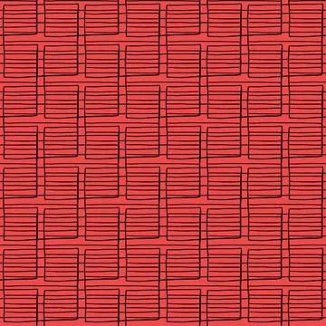 Vector seamless texture background pattern. Hand drawn, red, black colors. Stock Illustration