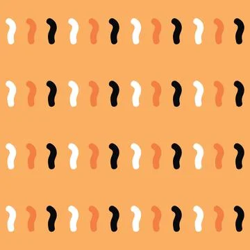 Vector seamless texture background pattern. Hand drawn, orange, black, white  Stock Illustration