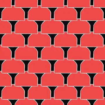 Vector seamless texture background pattern. Hand drawn, red, black, white col Stock Illustration