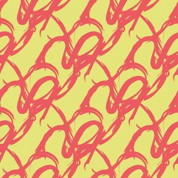 Vector seamless texture background pattern. Hand drawn, yellow, red colors. Stock Illustration