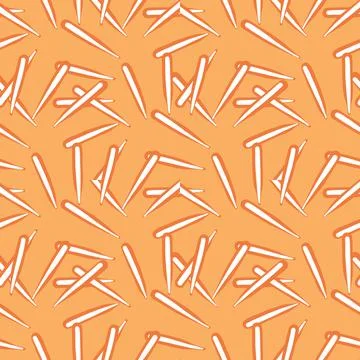 Vector seamless texture background pattern. Hand drawn, orange, white colors. Stock Illustration