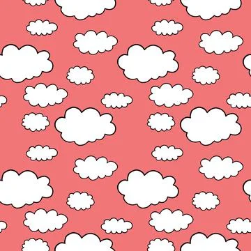 Vector seamless texture background pattern. Hand drawn, red, white, black col Stock Illustration