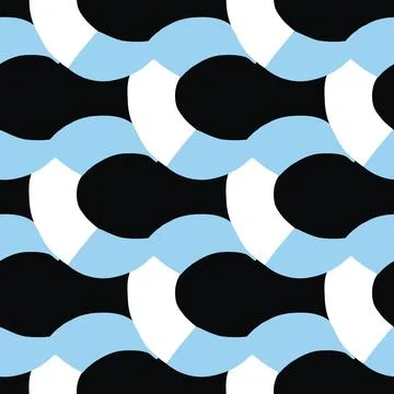 Vector seamless texture background pattern. Hand drawn, blue, black, white co Stock Illustration
