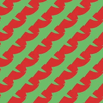 Vector seamless texture background pattern. Hand drawn, green, red colors. Stock-Illustration