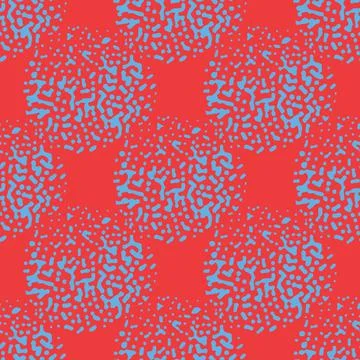 Vector seamless texture background pattern. Hand drawn, red, blue colors. Stock Illustration