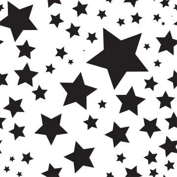 Vector seamless texture with black stars on a white background Stock-Illustration
