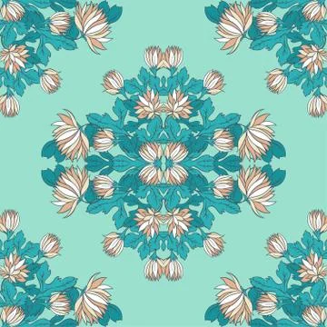 Vector Seamless texture with flowers.Decorative seamless pattern Stock Illustration