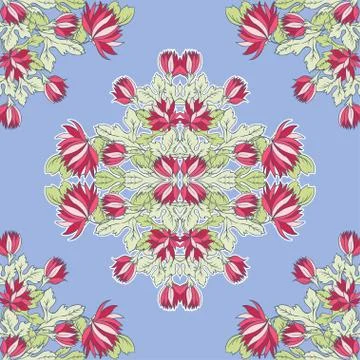 Vector Seamless texture with flowers.Decorative seamless pattern Illustrazione stock