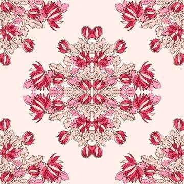 Vector Seamless texture with flowers.Decorative seamless pattern Stock Illustration