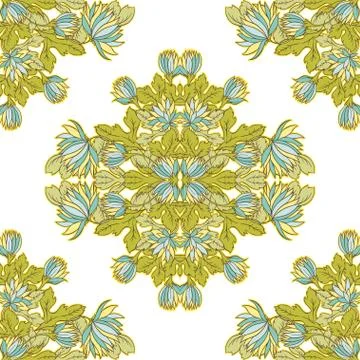 Vector Seamless texture with flowers.Decorative seamless pattern Illustrazione stock