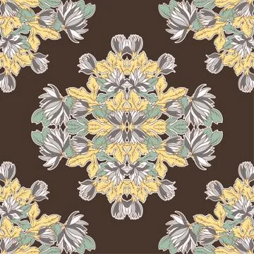 Vector Seamless texture with flowers.Decorative seamless pattern Stock Illustration