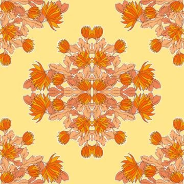 Vector Seamless texture with flowers.Decorative seamless pattern Stock Illustration