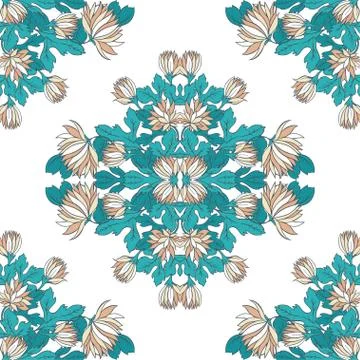 Vector Seamless texture with flowers.Decorative seamless pattern Stock Illustration