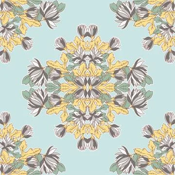 Vector Seamless texture with flowers.Decorative seamless pattern Stock Illustration