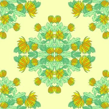 Vector Seamless texture with flowers.Decorative seamless pattern Illustrazione stock