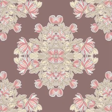 Vector Seamless texture with flowers.Decorative seamless pattern Stock Illustration