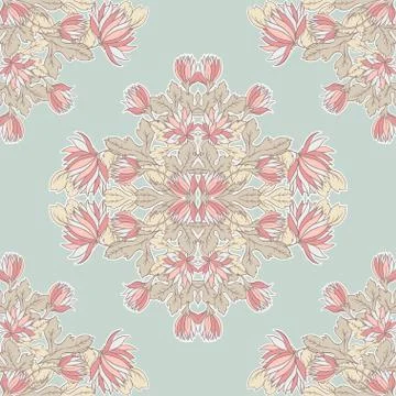 Vector Seamless texture with flowers.Decorative seamless pattern Stock Illustration