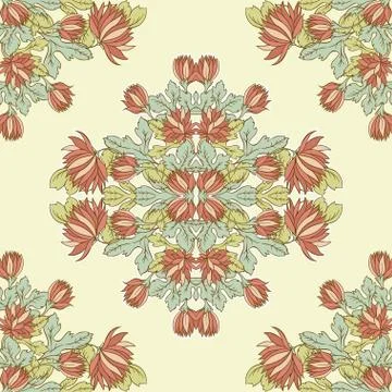 Vector Seamless texture with flowers.Decorative seamless pattern Stock Illustration