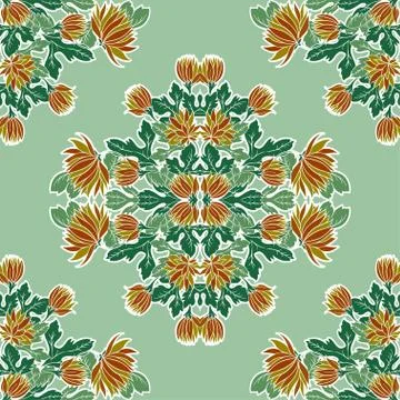 Vector Seamless texture with flowers.Decorative seamless pattern Stock Illustration