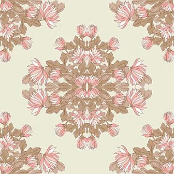 Vector Seamless texture with flowers.Decorative seamless pattern Stock Illustration