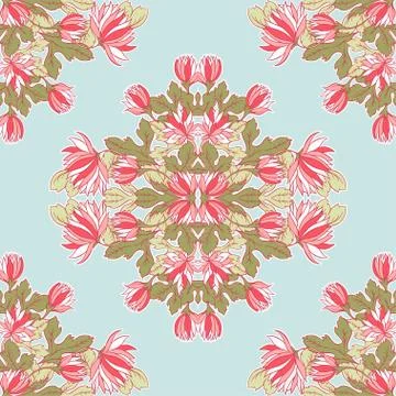 Vector Seamless texture with flowers.Decorative seamless pattern Stock Illustration