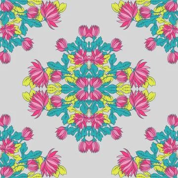 Vector Seamless texture with flowers.Decorative seamless pattern Illustrazione stock