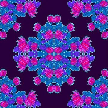 Vector Seamless texture with flowers.Decorative seamless pattern Stock Illustration