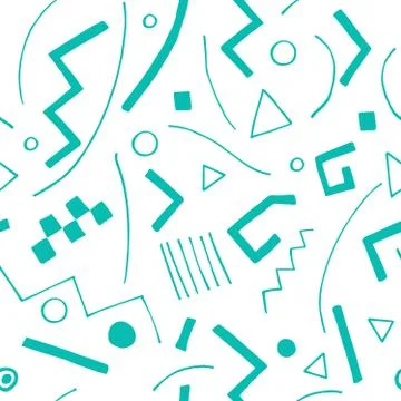 Vector seamless texture with geometrical shapes. Endless white background. Ve Stock Illustration