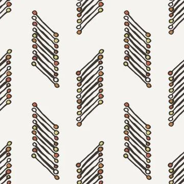 Vector seamless texture of hand-drawn lines with circles on the ends イラスト素材