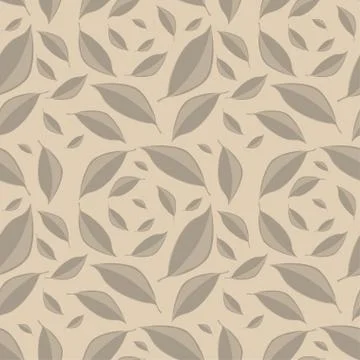 Vector seamless texture with leaves. Kraft paper looking Illustrazione stock