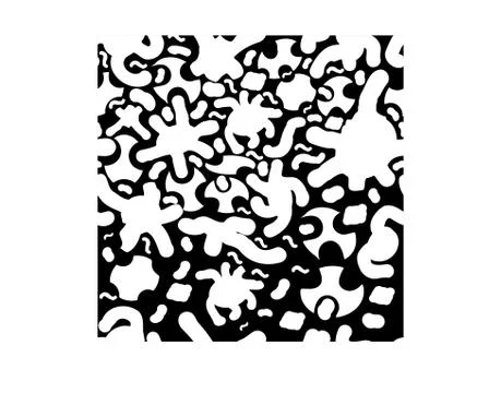 Vector seamless texture. Plasma white bubbles on a black background Stock Illustration