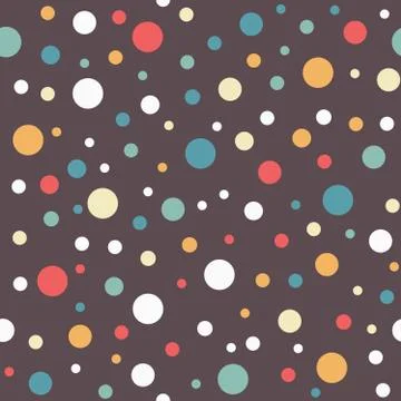Vector seamless texture with polka dot. Endless brown background. Stock Illustration