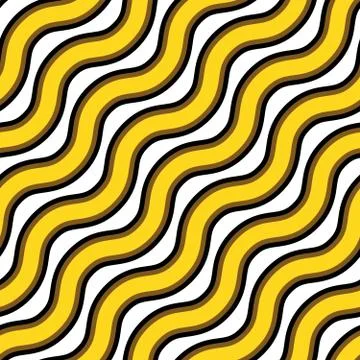 Vector seamless texture. Repeating pattern of wavy gold and black lines Stock Illustration