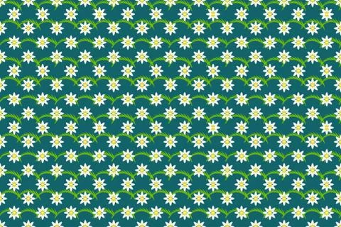 Vector seamless texture. Small flowers with stems Illustrazione stock