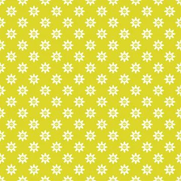 Vector seamless texture. Small white flowers on a yellow background Illustrazione stock