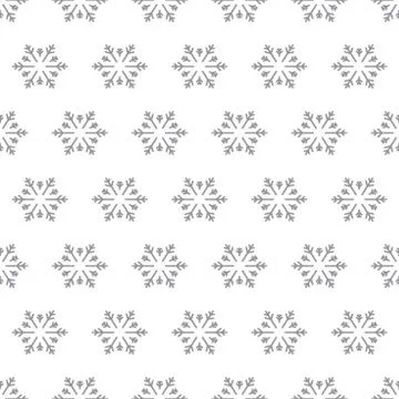 Vector seamless texture with snowflakes. Flat style. Illustrazione stock