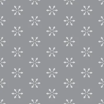 Vector seamless texture with snowflakes. Flat style. Stock Illustration