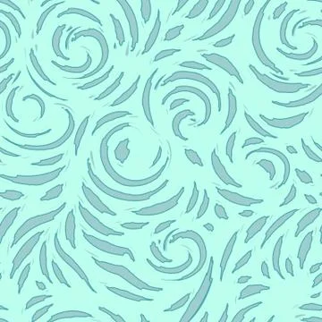 Vector seamless texture of spirals and blots with torn edges in gray and blue Illustrazione stock