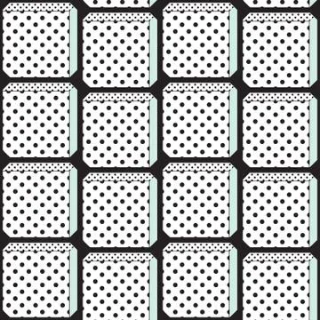 Vector seamless texture with sqaers and dots Stock Illustration