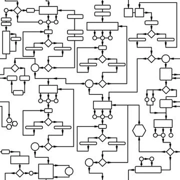 Vector seamless texture - technological scheme 스톡 일러스트