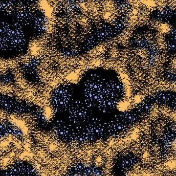 Vector seamless texture of universe in black, blue and golden colors Stock Illustration