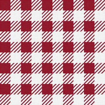 Vector seamless texture with vichy cage ornament. Red and white cages Illustrazione stock