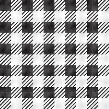 Vector seamless texture with vichy cage ornament. White and black cages Illustrazione stock