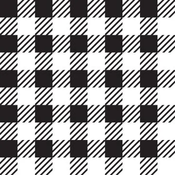 Vector seamless texture with vichy cage ornament. White and black cages Illustrazione stock