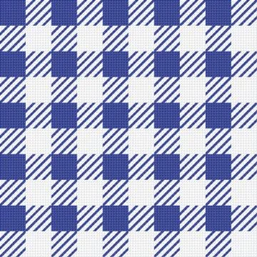 Vector seamless texture with vichy cage ornament. White and blue cages Illustrazione stock