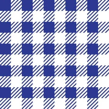 Vector seamless texture with vichy cage ornament. White and blue cages Stock Illustration